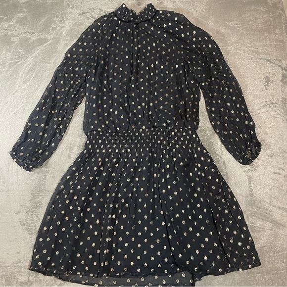 Velvet by Graham & Spencer Black and Gold Dress Size L - Picture 2 of 12